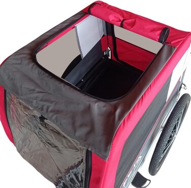 Papilioshop 2-в-1: велосипедний причіп та візок для собак та домашніх тварин, складаний, легкий та стабільний, для транспортування та прогулянок (M-червоний)