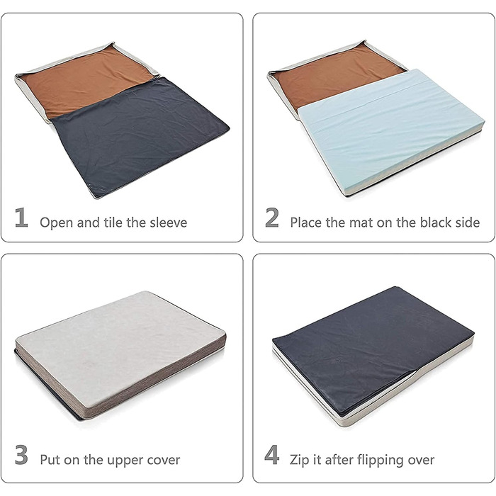 Ортопедичне лежанка для собак з гелевим шаром, водонепроникна, для великих та малих собак, знімний чохол, XL рожева