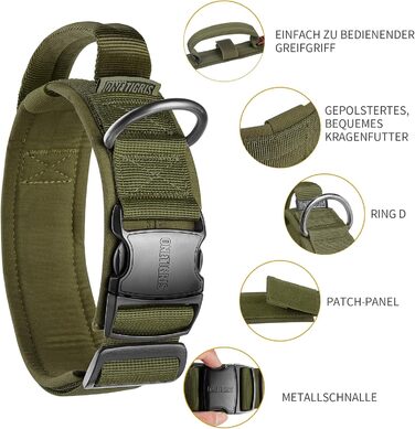 Нашийник для собак OneTigri з металевою застібкою (S, Ranger Green)