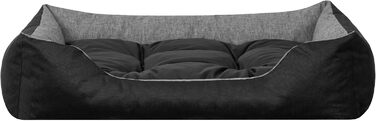 М'яке ліжко для собак та котів з високими бортиками, 84x65 см, графітовий колір
