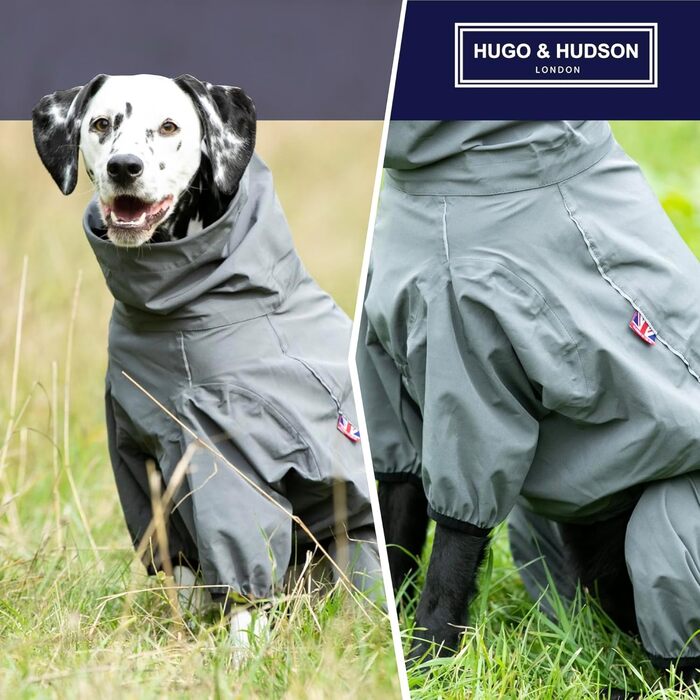 Відбиваюча куртка для собак Hugo & Hudson з капюшоном, вітрозахисний зимовий одяг, помаранчевий (сірий, L55)