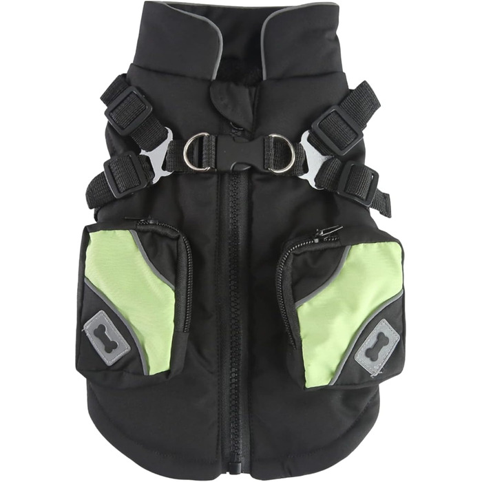 Зимовий теплий одяг для собак: водонепроникний, вітронепроникний, з флісовою підкладкою. Підходить для малих, середніх та великих собак. Чорний колір, розмір M