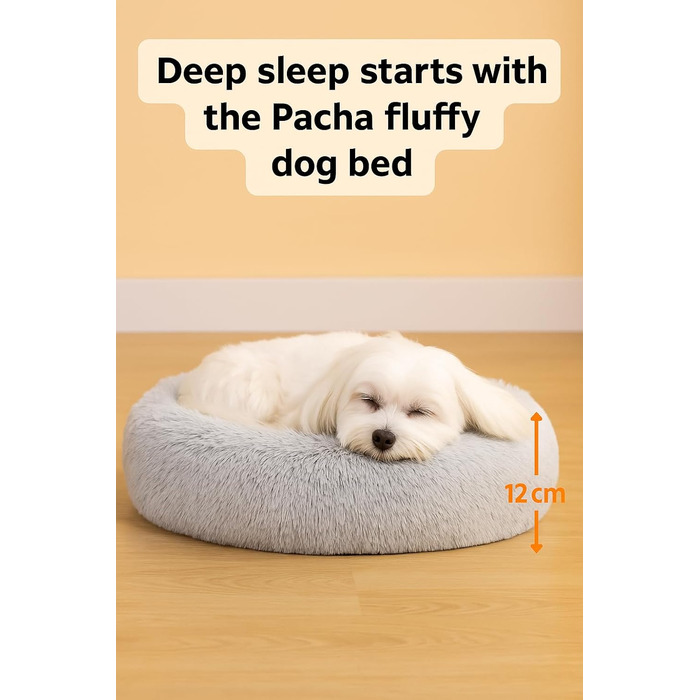 Крісло-лежанка для собак та котів Flamingo, м'яке, у вигляді подушки-донат, 55 см, колір мокко