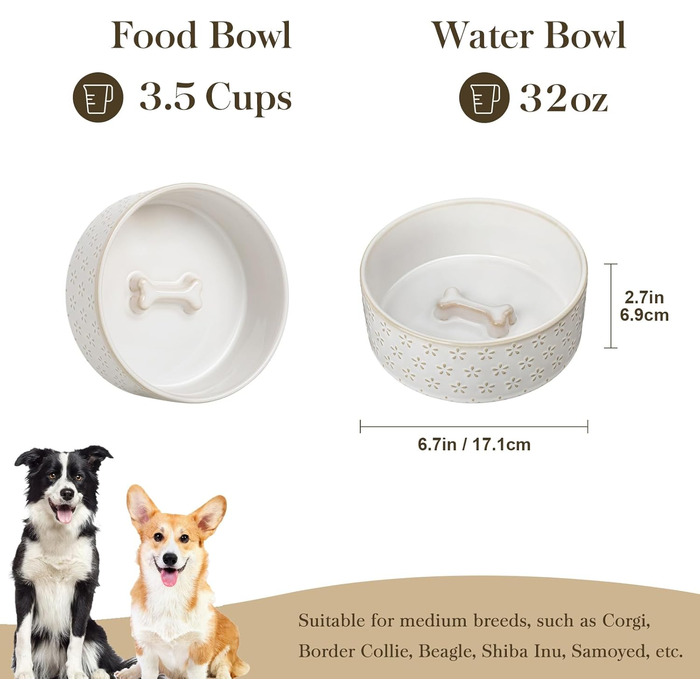 Миска для собак Malacasa з підставкою з горіхового дерева, 450 мл, подвійна миска для собак та котів, для корму та води, неслизька підставка, дизайн у формі п'ятипелюсткового клеверу та соти (1000 мл * 1, п'ятипелюстковий клевер)