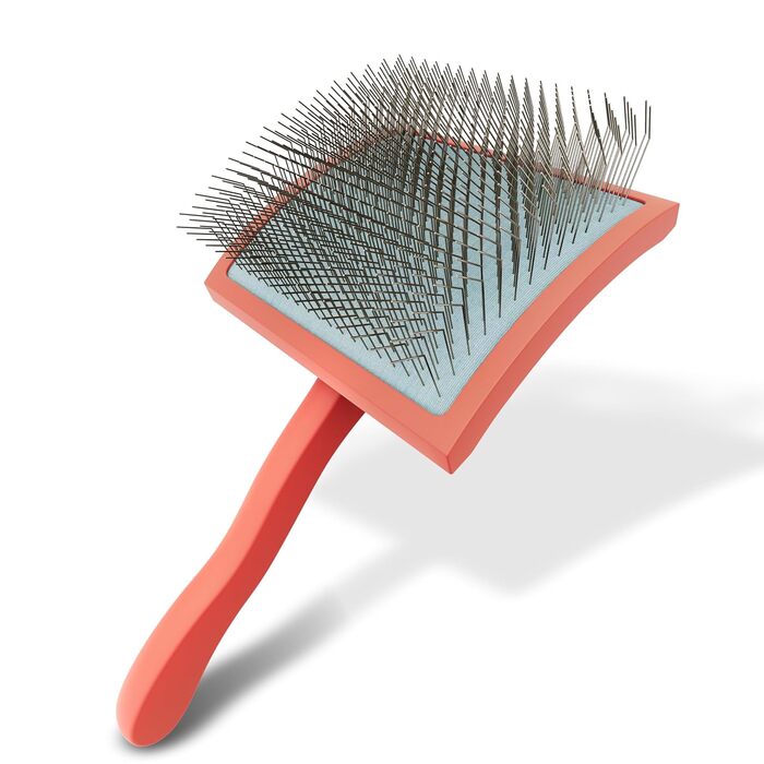 Професійна щітка для грумінгу домашніх тварин Robuste | Для довгошерстих та кучерявих собак та котів (кремово-білий)