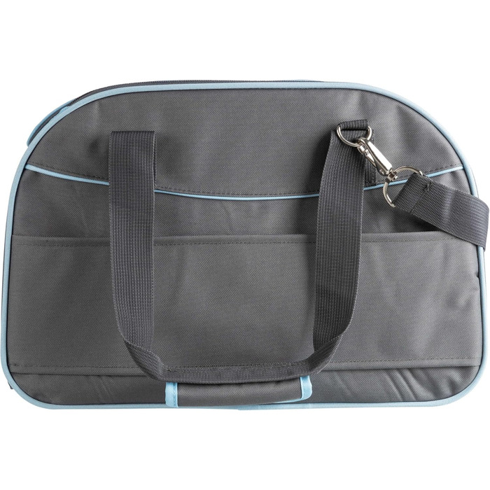 Тріксі Сумка для собак Альїсон - містка, з кріпленням для тележки, верхнє відкривання, ремінь на плече, вбудований поводок, м'яка підкладка, 20 x 29 x 43 см, до 8 кг, сіро-блакитна, 28856