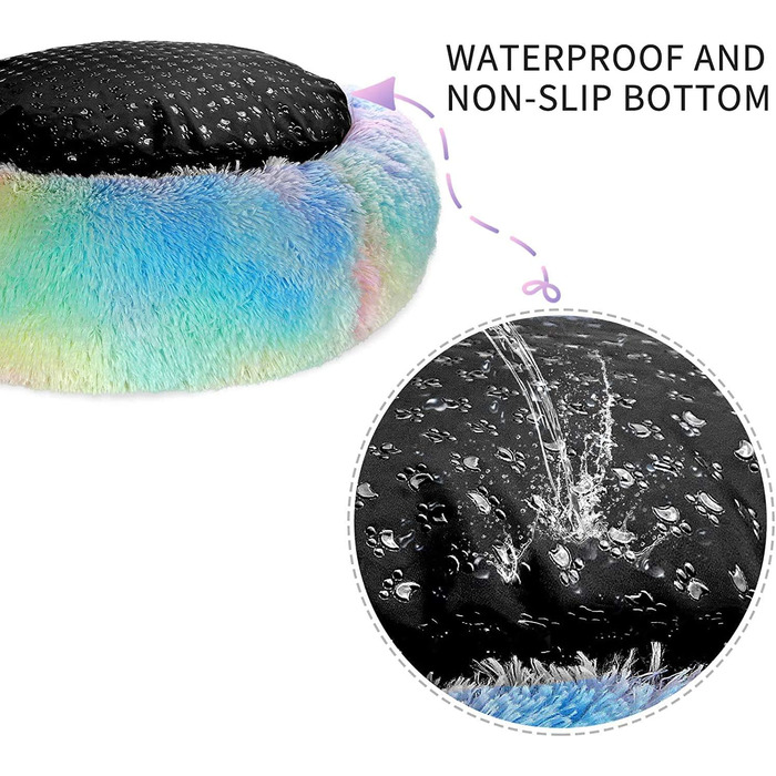 Крісло-лежанка для собак та кошенят, м'яке, пухнасте, Donut, L (Райдуга, 100 см)