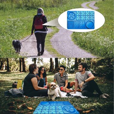 Килимок для повільного годування собак, антистрес, блакитний