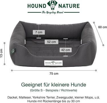 М'яке собаче ліжко HOUND & NATURE Bern Eco, розмір S (75x60 см), сіре - зручне та миється