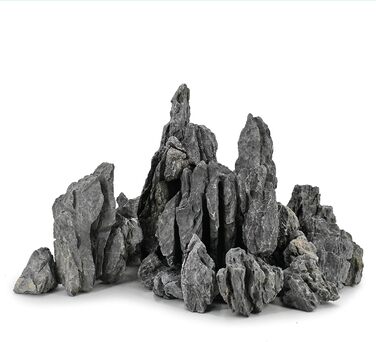 Натуральний камінь Seiryu-Felsenstein 11 LB для акваріума, декор з натурального сланцю 3-8 дюймів для акваріумів, ландшафтного дизайну, мініатюрних садів, феєричних композицій