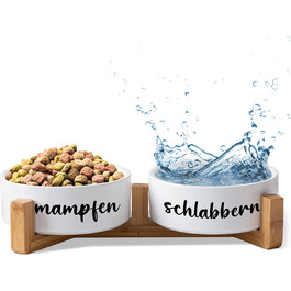 Набір мисок для собак та котів з кераміки, 2 шт по 500 мл, з підставкою | Миски для корму та води