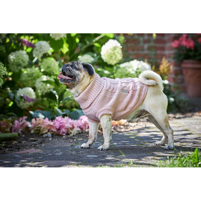 Вольтерс: светр з в'язаним візерунком для мопсів та інших собак, рожевий, розмір 50 см