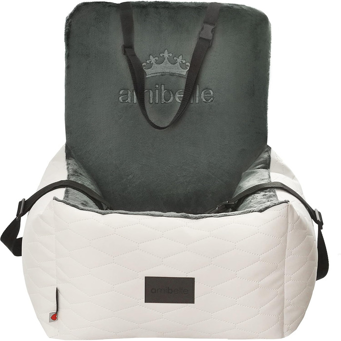 Автокрісло для собак Bella Weiß: комфортне та миготне автокрісло з штучної шкіри та плюшу, 55x55 см