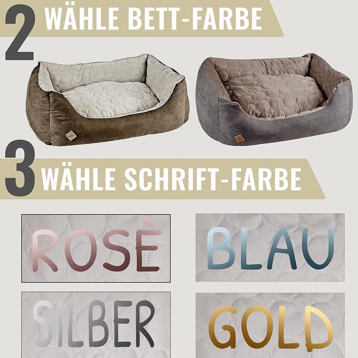 Крісло-ліжко для собак Ne&no® 2 в 1: охолоджуючий та зігріваючий матеріал, середній розмір, 80x60 см, миється, коричневе, персоналізоване