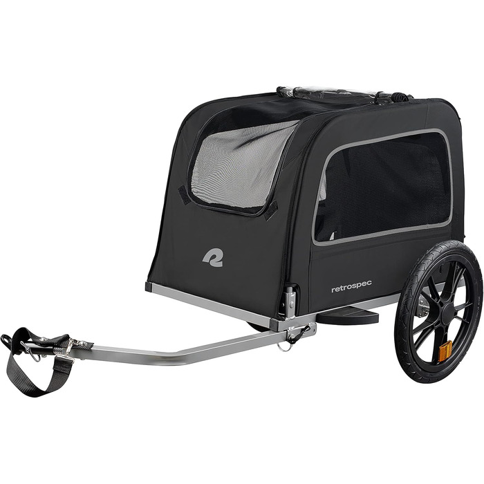 Причіп для собак Retrospec Rover Hauler – для маленьких та середніх собак, складаний, з колесами 40.6 см, чорний