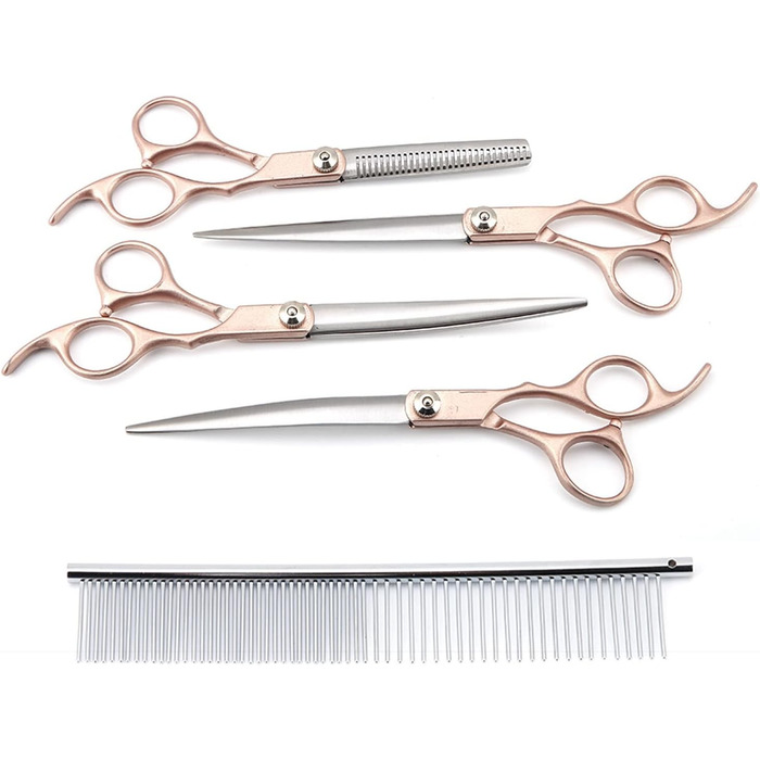 Набір професійних ножиць для грумінгу собак 7.0 дюймів, 4 шт. (гребінець, ножиці для грумінгу)