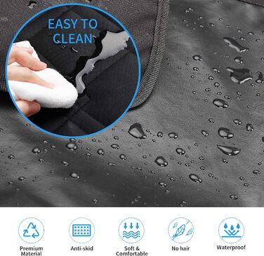 Захист для багажника автомобіля для собак, універсальний, водовідштовхувальний, 185x105x37 см, чорний