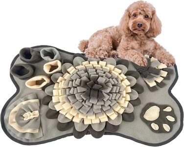 Килимок для собак, 63,5 x 43,2 см, великий, миючий, з дзвоником, нековзний, для ігор та тренування, сірий