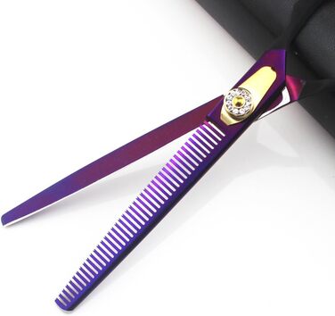 Набір професійних ножиць для грумінгу JIESENYU: 7 дюймів, ножиці для шерсті, вигнуті ножиці, ножиці для фінальної обробки (4 шт.) для собак, фіолетовий