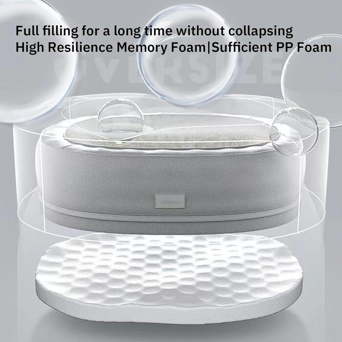 Ортопедичне ліжко для собак, кругла форма, Donut-дизайн, антистресове подушення, ліжко-софа для собак та котів, тепле зимове, з пам'яті ефекту піна, кошик для собак, м'яке покриття, сірий колір, розмір L