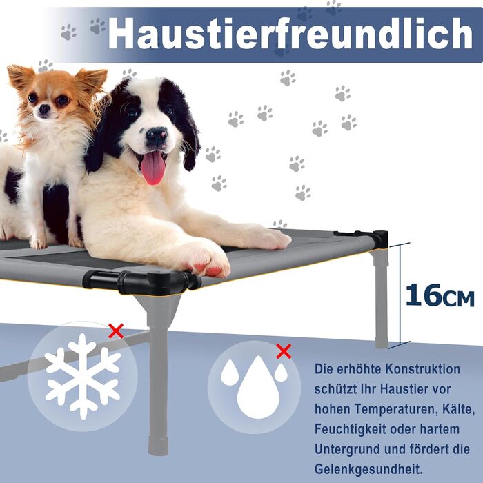 Крісло-ліжко для собак та котів з балдахіном, 76x61x76 см. Зручне, з міцним металевим каркасом та дихаючою тканиною для дому та вулиці