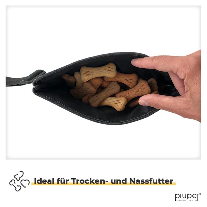 ПiюПет® Сумка для ласощів для собак | З магнiтною застёжкою | Сумка для корму для собак для тренувань | З фетровим дизайном | Висока якiсть & Стиль | Сумка для перекусiв для собак, 1 шт. (1 упаковка)