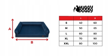 Ортопедичне велюрове лежак-преміум для собак середніх порід HUGGY DOGGY XL