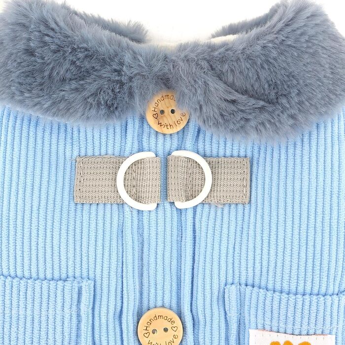 Зунеа Куртка для собак з кордурової тканини, тепла, з флісовою підкладкою, для цуценят, з кільцем D, мила, для холодної погоди, тепла, для чихуахуа, зелена, розмір XS