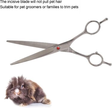 Прямі ножиці для грумінгу собак, ножиці для догляду за шерстю тварин з нержавіючої сталі з демпфером шуму. Прямі ножиці для собак та котів, ножиці для маленьких тварин, кроликів