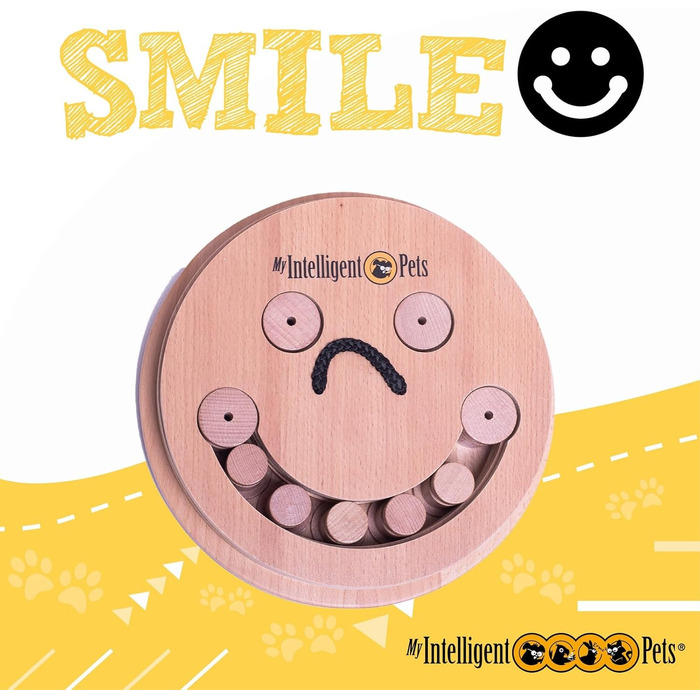 Інтерактивна дерев'яна іграшка для собак Smile – розвиваюча іграшка для домашніх тварин