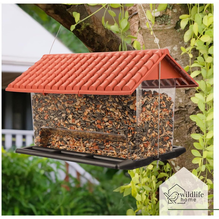 Будиночок для птахів WILDLIFE HOME XL - годівниця для диких птахів, вологостійкий годівничок для пташиного корму, годівниця для саду та балкону