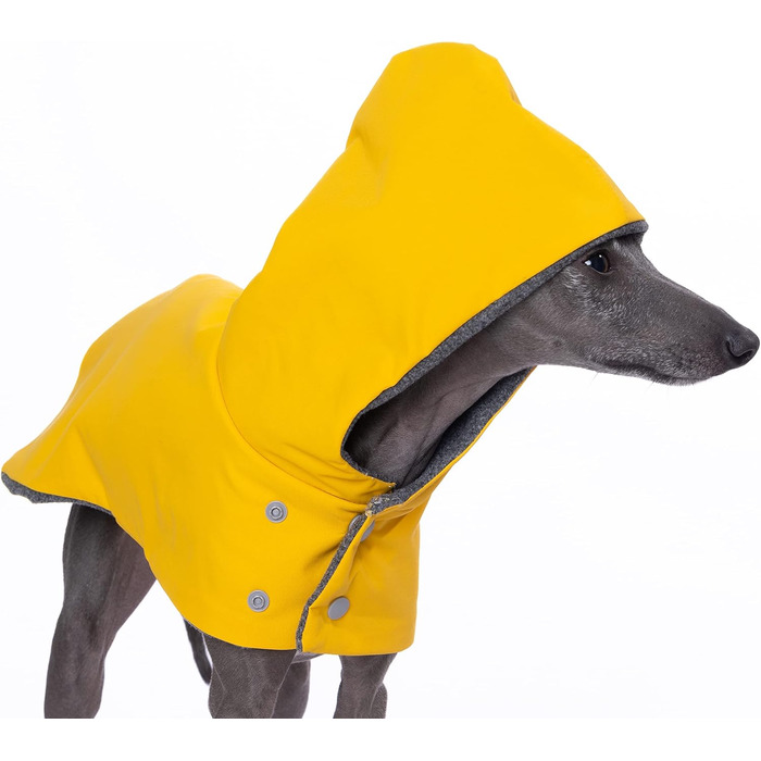 Водонепроникний дощовик Yigi з капюшоном та отвором для шлейки, з флісовою підкладкою, теплий, дихаючий пончо для собак, куртка для італійських віндхундів (X-Large)