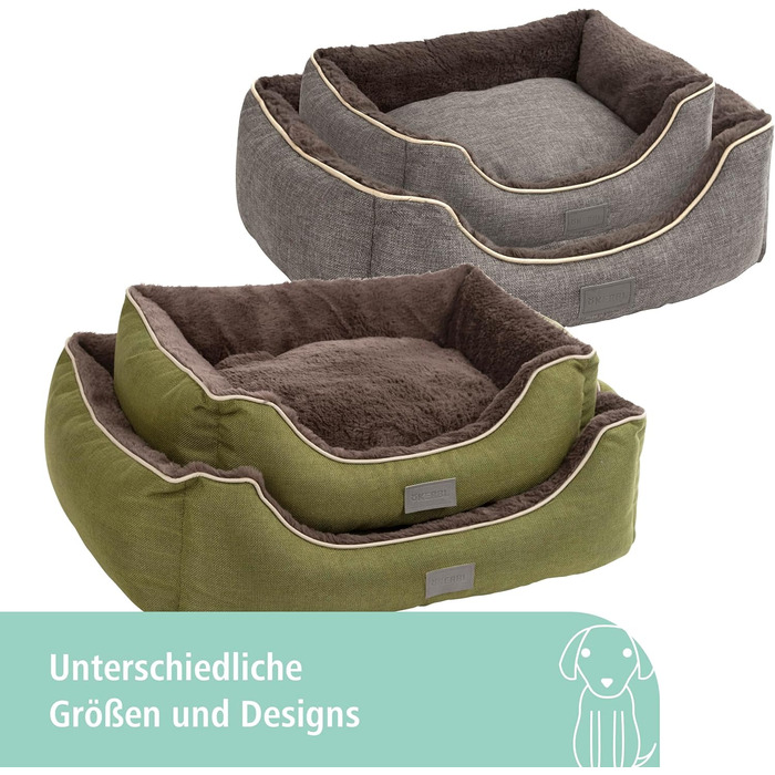 Ліжко для домашніх тварин Kerbl Samuel: м'яке ліжко для собак та котів, сірого кольору, 50x40x15 см, знімний двосторонній подушкою, бавовна, можна прати при 30°C