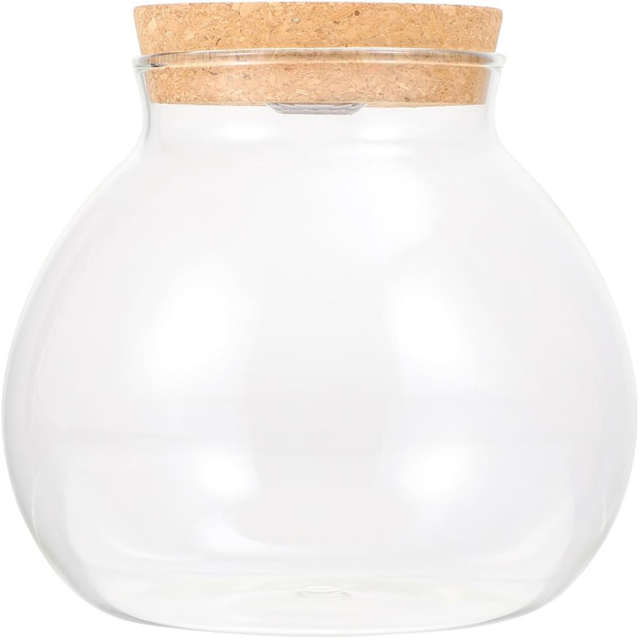 Скляна ваза-акваріум Balacoo для міні-ландшафту, тераріуму, рибок, з підсвічуванням, 14x13x13 см, біла