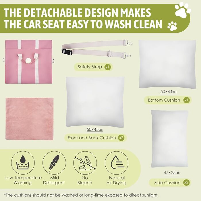 Автокрісло для тварин Booster: безпечне та зручне автоліжко для собак та котів середніх розмірів (2 шт., Fichte, Medium)