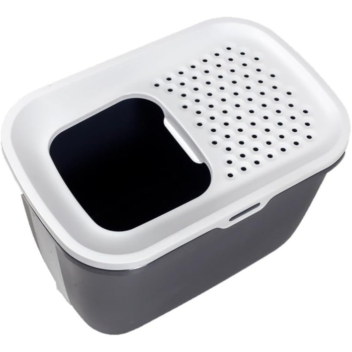 Лотку для котів Katzentoilette Hop In, сірий антрацит/білий, 58,5 x 39 x 39,5 см