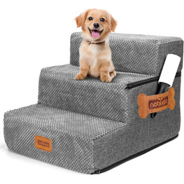 Сходинка для собак Nobleza, рампа для тварин, 3 сходинки, для собак та котів, під ліжко/софу