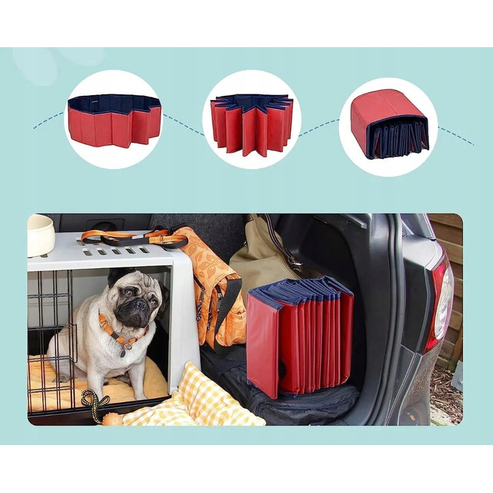 Складальний басейн для собак, червоний, 160 x 30 см, ПВХ