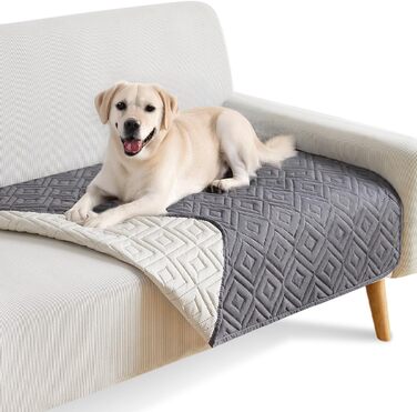 Водонепроникний килимок для собак, неслизький та пральний, ковдра для собак та котів, захисний килимок для дивану від шерсті та подряпин, ідеально підходить для дивану, ліжка, автокрісла (Сірий, 127×152см) (97x190см)