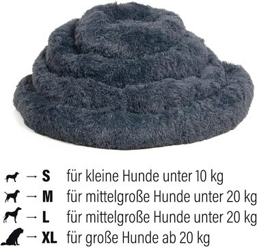 Кругле ліжко для собак Ceddie - м'яке, зручне, темно-сіре, діаметр 100 см