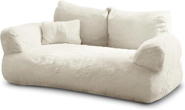 Кігтеточка-софа для котів та собак Noviclass Simba, 70x48 см, з міні-подушкою, знімний чохол (кремовий)