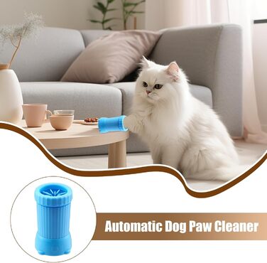 Автоматична мийка для лап собак, розумний пристрій для миття лап домашніх тварин, USB-зарядка, для дому, середніх та великих порід, цуценят, кошенят (блакитна)