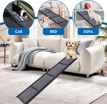 Східці для собак у машину, 170 см, чорні, металеві, до 150 кг, складані, з антиковзким покриттям, для великих собак та SUV