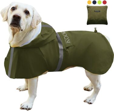 Водонепроникний дощовик для великих собак, зелений, розмір 6XL