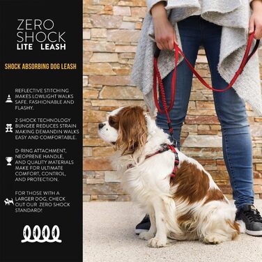 EzyDog Zero Shock Lite повідок для малих собак, 120 см, фіолетовий, з амортизатором, відбивний, еластичний