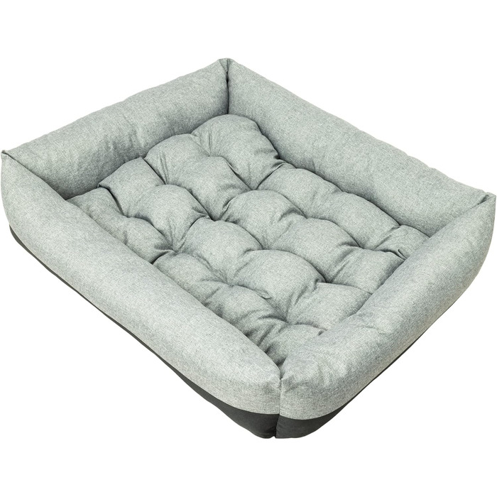 Лежанка для собак вологостійка 75x65x20 см сірого кольору - лежанка-кошик для маленьких та великих собак з неслизьким дном
