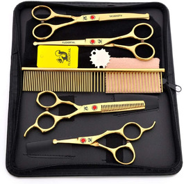 Набір професійних ножиць для грумінгу собак, нержавіюча сталь, безпечні закруглені кінчики