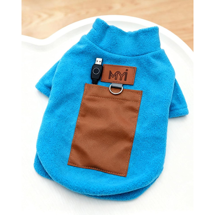 Обігріваючий зимовий пуховик для собак MYI, теплий, для малих, середніх та великих собак, тепла куртка для дому/на вулицю, синій, L (без акумуляторів), синій, довжина спини 30 см