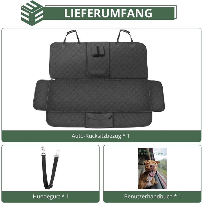 Захист для автосидіння для собак EYPINS: водовідштовхувальний, антиковзкий, 137x125 см, універсальний
