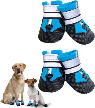 Чоботи для собак Dricar: 4 шт., дихаючі, антиковзні, для маленьких, середніх та великих собак, синій, розмір M